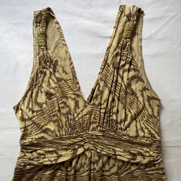 2007 Express Metallic Animal Print Empire Waist Babydoll Top Small Y2K Chic - Picture 8 of 9